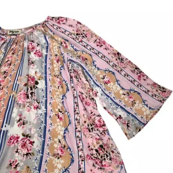 Show Me Your Mumu Womens Peasant Blouse Top Shirt Floral 3/4 Sleeve Blouse Sz S - Picture 4 of 8